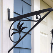 ACHLA 17in Morris Bracket | Black Powdercoat Wrought Iron | Outdoor Hanging Planter & Flower Basket Support | 23.5 x 17 x 0.75 in | Model B-42