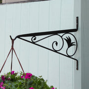 ACHLA 24in Morris Bracket | Black Powdercoat Wrought Iron | Outdoor Hanging Planter & Basket Support | 23.5 x 0.5 x 17 in | Model B-43