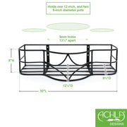 ACHLA Argyle Window Box | Black Wrought Iron | Outdoor Flower Pot Holder for Windows & Balconies | 14 x 30 x 8 in | Model B-50