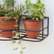 ACHLA Argyle Window Box | Black Wrought Iron | Outdoor Flower Pot Holder for Windows & Balconies | 14 x 30 x 8 in | Model B-50