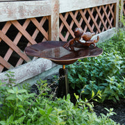ACHLA Birds Birdbath with Tripod Stand | Antique Patina Brass and Wrought Iron | Garden & Patio Accent | 13 x 13 x 14 in | Model BB-02AB-TR2