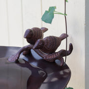 ACHLA Birdbath with Wall Mount Bracket | Antique Patina Brass and Aluminum | Outdoor Garden & Patio Accent | 13 x 15 x 14 in | Model BB-02AB-WM