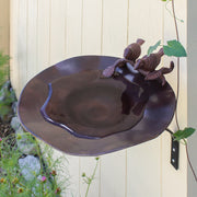 ACHLA Birdbath with Wall Mount Bracket | Antique Patina Brass and Aluminum | Outdoor Garden & Patio Accent | 13 x 15 x 14 in | Model BB-02AB-WM