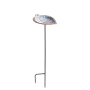 ACHLA Aspen Leaf Birdbath with Stand | Antique Brass and Verdi Finish Brass | Outdoor Garden & Patio Accent | 12.5 x 8.5 x 3 in | Model BB-04-S