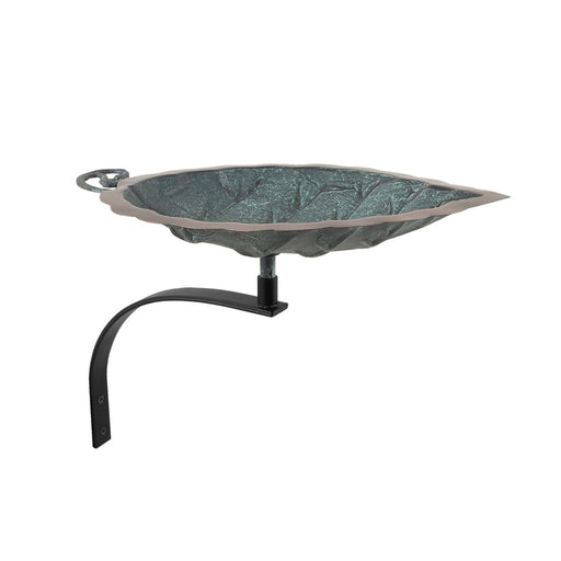 ACHLA Aspen Leaf Birdbath Wall Mount Bracket | Antique Brass Plated Brass and Black Wrought Iron | Small Garden & Urban Landscape | Model BB-04-WM