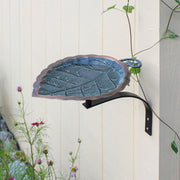 ACHLA Aspen Leaf Birdbath Wall Mount Bracket | Antique Brass Plated Brass and Black Wrought Iron | Small Garden & Urban Landscape | Model BB-04-WM
