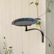 ACHLA Aspen Leaf Birdbath Wall Mount Bracket | Antique Brass Plated Brass and Black Wrought Iron | Small Garden & Urban Landscape | Model BB-04-WM
