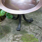 ACHLA Classic II Birdbath with Tripod Stand | Antique Copper Brass Bowl and Black Wrought Iron Base | Garden & Patio Bird Bath | Model BB-05-TR
