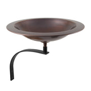 ACHLA Classic II Birdbath with Wall Mount Bracket | Antique Copper Brass and Black Wrought Iron | Patio & Garden Bird Bath | Model BB-05-WM