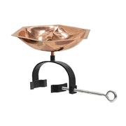 ACHLA Bee Fountain & Birdbath Over Rail Bracket | Copper Plated Stainless Steel and Black Wrought Iron | Deck, Balcony & Porch | Model BB-07-OR2