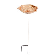 ACHLA Bee Fountain & Birdbath with Stake | Copper Plated Stainless Steel and Wrought Iron | Garden & Pollinator Water Feature | Model BB-07-S