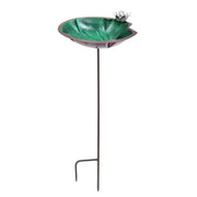 ACHLA Lilypad Birdbath with Stake | Antique Copper Plated and Patina Stainless Steel | Backyard & Garden Water Feature | Model BB-10-S