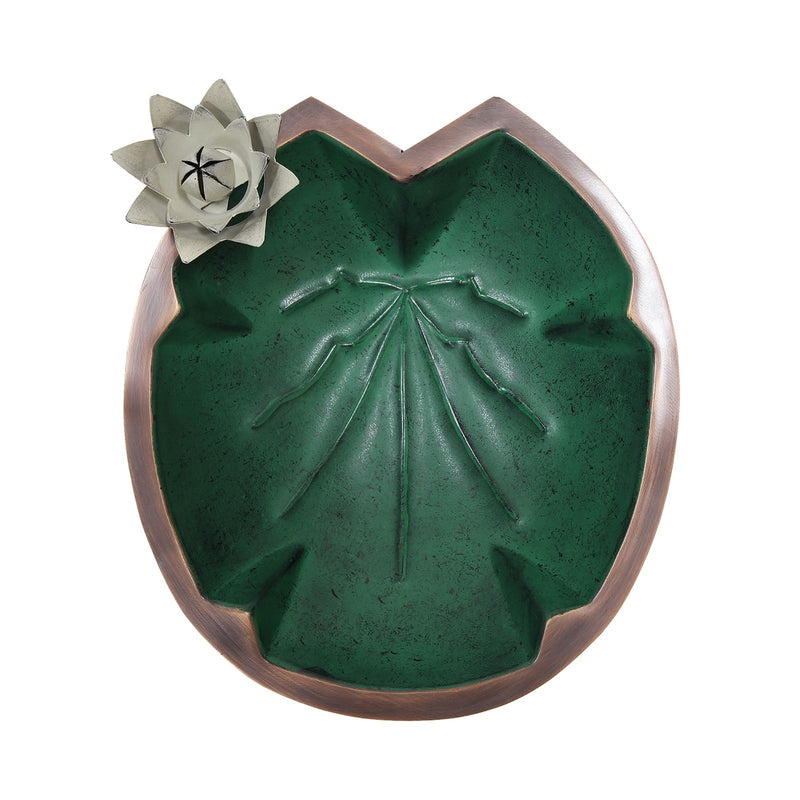 ACHLA Lilypad Birdbath with Stake | Antique Copper Plated and Patina Stainless Steel | Backyard & Garden Water Feature | Model BB-10-S