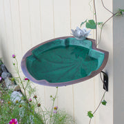 ACHLA Lilypad 14in Wall-Mounted Birdbath | Antique Copper and Patina Brass Bowl on Black Wrought Iron Bracket | Patio & Garden | Model BB-10-WM