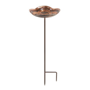 ACHLA Dara Knot Staked Birdbath | Antique Copper Brass and Wrought Iron | Garden & Patio Bird Bath | 10.5 x 11.75 x 39 in | Model BB-11-S