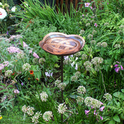 ACHLA Dara Knot Staked Birdbath | Antique Copper Brass and Wrought Iron | Garden & Patio Bird Bath | 10.5 x 11.75 x 39 in | Model BB-11-S
