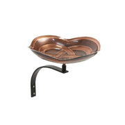 ACHLA Dara Knot Birdbath with Wall Bracket | Antique Copper Brass and Black Wrought Iron | Garden & Patio Bird Bath | 10 x 14 x 12 in | Model BB-11-WM