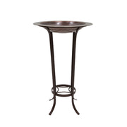 ACHLA 18in Classic Birdbath/Tulip Stand | Antique Copper Brass Bowl and Roman Bronze Wrought Iron Stand | Garden & Patio Accent | Model BB-12-S19