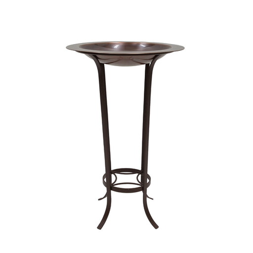 ACHLA 18in Classic Birdbath/Tulip Stand | Antique Copper Brass Bowl and Roman Bronze Wrought Iron Stand | Garden & Patio Accent | Model BB-12-S19