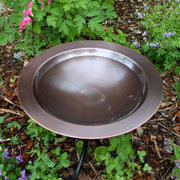 ACHLA 18in Birdbath with Tall Tripod Stand | Antique Copper Brass Bowl and Black Wrought Iron Base | Garden & Patio Accent | Model BB-12T-TR2