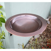 ACHLA 18in Wall-Mounted Birdbath | Antique Copper Brass Bowl and Black Wrought Iron Bracket | Porch & Deck Garden Accent | Model BB-12T-WM2
