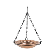ACHLA Copper Hanging Birdbath 12.5in Dia | Polished Copper and Black Wrought Iron | Outdoor Garden & Patio Birdbath | 12.5 x 12.5 x | Model BBH-02CP