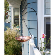 ACHLA Copper Hanging Birdbath 12.5in Dia | Polished Copper and Black Wrought Iron | Outdoor Garden & Patio Birdbath | 12.5 x 12.5 x | Model BBH-02CP