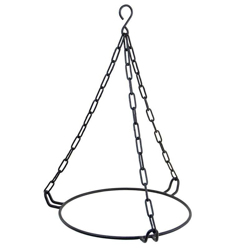 ACHLA Red Crackle Hanging Birdbath | Crackled Glass Bowl with Black Wrought Iron Chain | Garden & Patio Bird Bath | Model BBH-02R