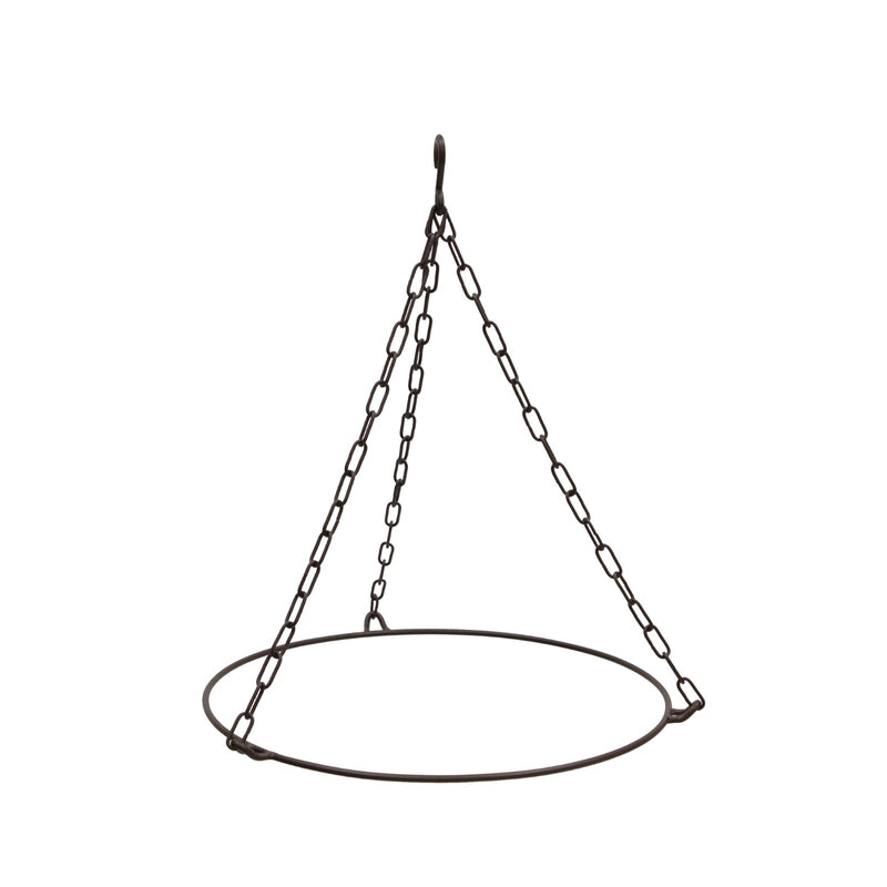 ACHLA Classic 18in Hanging Birdbath | Antique Copper and Roman Bronze Wrought Iron | Garden & Yard Wildlife Decor | 18 x 18 x 23 in | Model BBH-04CP