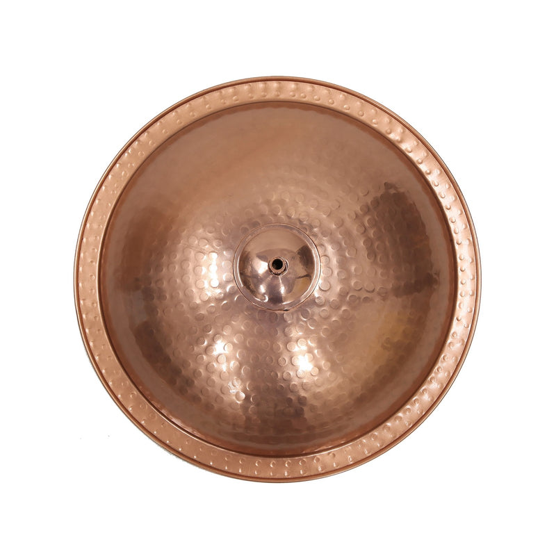 ACHLA Hammered Birdbath with Tripod Stand | Polished Copper Plated Brass and Black Wrought Iron | Garden & Patio Bird Bath | Model BBHC-01T-TR