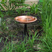 ACHLA Hammered Solid Copper Birdbath Tripod Stand | Satin Copper and Black Wrought Iron | Garden & Patio Bird Bath | Model BBHC-03T-TR2