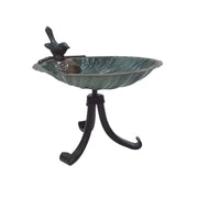 ACHLA Scallop Shell Birdbath with Tripod Stand | Antique Brass Plated Brass and Wrought Iron | Garden & Patio Bird Bath | Model BBM-01-TR
