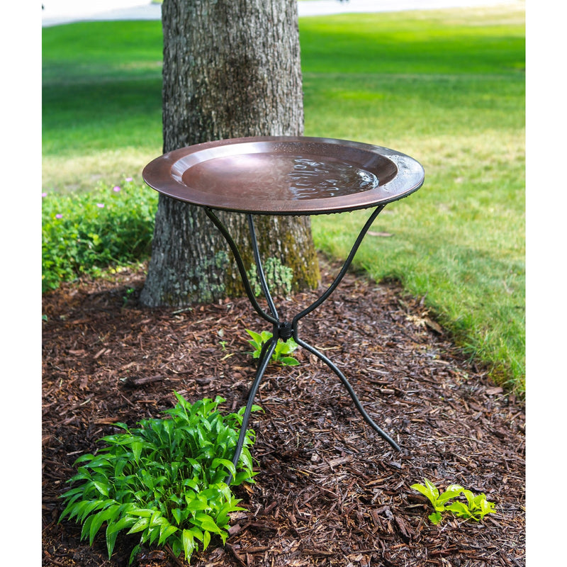 ACHLA Tripod Ring Stand | Graphite Powder-Coated Wrought Iron | Garden & Patio Birdbath Stand | 23in Dia x 29in H | Model BBS-14