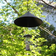 ACHLA Hanging Squirrel Deflector 18in | Black Wrought Iron | Outdoor Bird Feeder & Garden Protection | 18 x 18 x 10 in | Model BGD-03