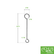 ACHLA 24in Extender with Twist Pack of 2 | Black Powdercoat Wrought Iron | Bird Feeder & Plant Hanger | 24in L, 1/4in Stock | Model BGE-24-2