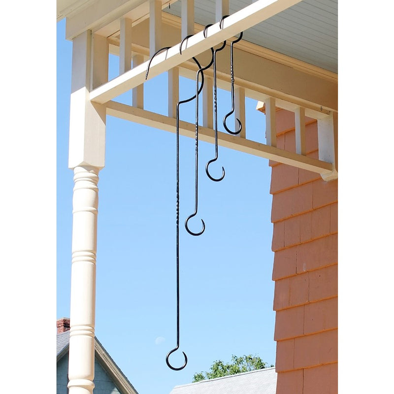 ACHLA 24in Extender with Twist Pack of 2 | Black Powdercoat Wrought Iron | Bird Feeder & Plant Hanger | 24in L, 1/4in Stock | Model BGE-24-2