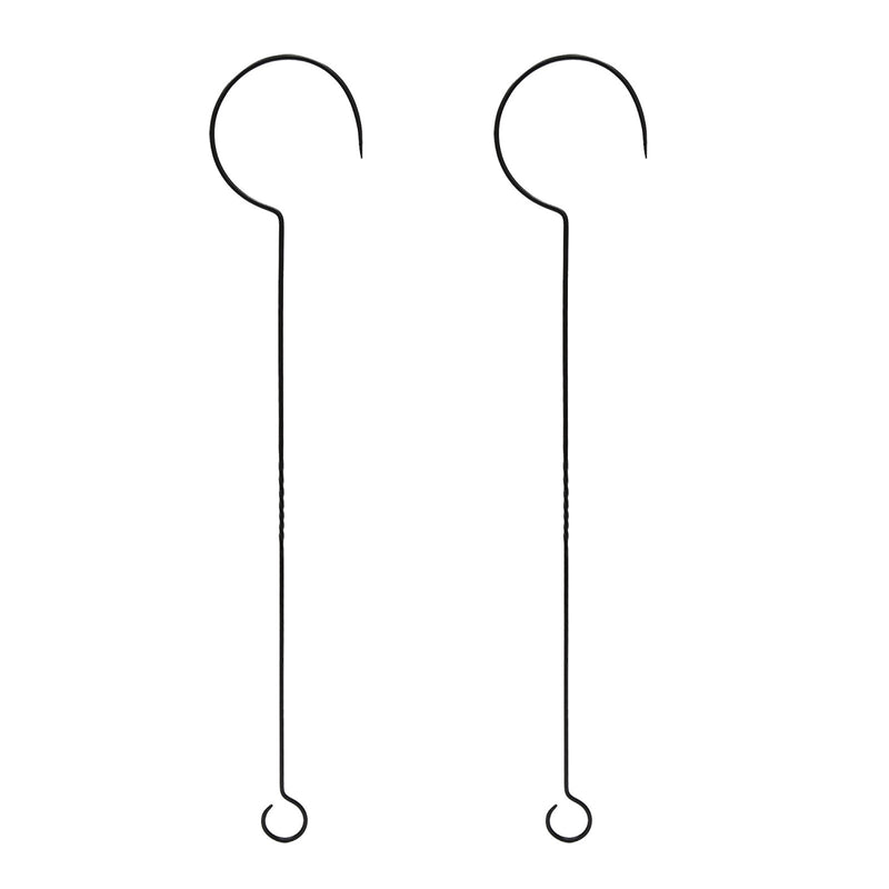 ACHLA BGE 48in Extender with Twist Pack of 2 | Black Powdercoat Wrought Iron | Outdoor Plant & Birdfeeder Hanger | 48 in L | Model BGE-48-2