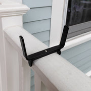 ACHLA 6in Flower Box Bracket for 2x4 Railing | Wrought Iron Black Powdercoat | Deck, Porch & Balcony Planter Support | 1 x 7 x 4 in | Model BGK-13-08