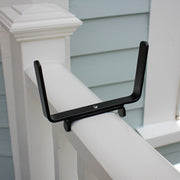 ACHLA Deck Bracket I Wrought Iron Flower Box Bracket | Black Wrought Iron | Deck & Patio Railing Planter Support | 6.25 x 5 in | Model BGK-13