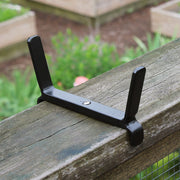 ACHLA 6in Flower Box Bracket for 2x6 Railing | Wrought Iron Black Powdercoat | Deck, Porch & Balcony Planter Support | 1 x 7 x 4 in | Model BGK-14-08
