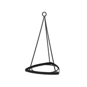 ACHLA Lina I Plant Hanger | Terra Cotta Polymer-Wood-Stone Blend Pot with Black Wrought Iron Stand | Indoor & Outdoor Hanging Planter | Model BH-01