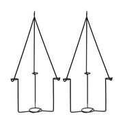 ACHLA Vera Plant Hanger Set of 2 | Black Wrought Iron | Indoor & Outdoor Hanging Planter | 10 x 10 x 45 in | Model BH-03-2