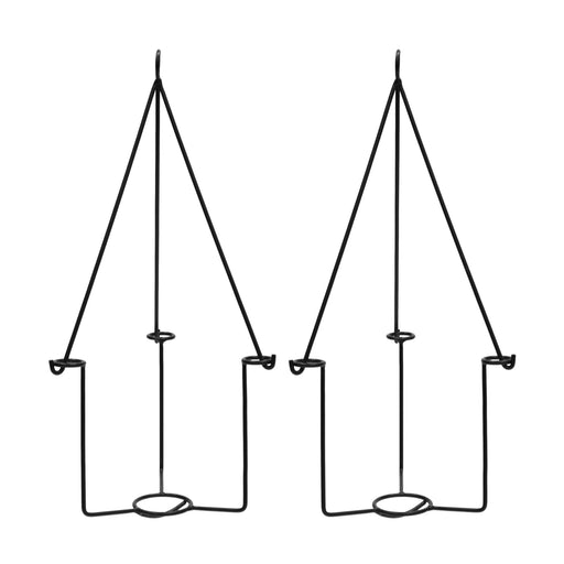 ACHLA Vera Plant Hanger Set of 2 | Black Wrought Iron | Indoor & Outdoor Hanging Planter | 10 x 10 x 45 in | Model BH-03-2