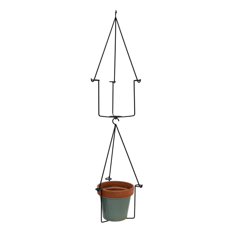 ACHLA Vera Plant Hanger Set of 2 | Black Wrought Iron | Indoor & Outdoor Hanging Planter | 10 x 10 x 45 in | Model BH-03-2