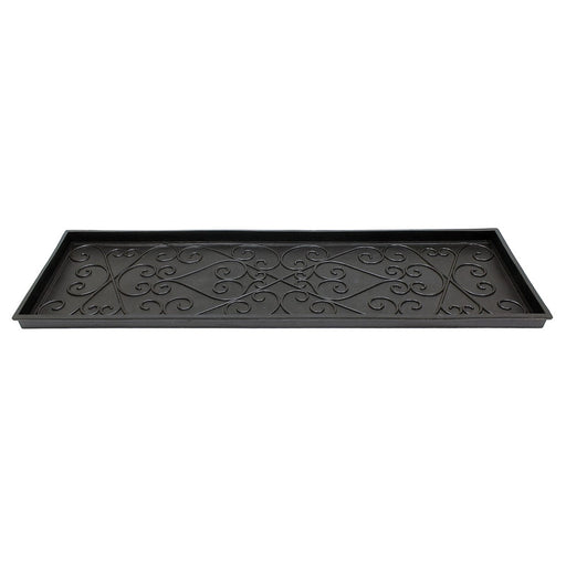 ACHLA Boot Tray Large 46in Black Rubber | Scrollwork Mudroom & Entryway Mat | 14 x 46 x 2 in | Model BT-01L