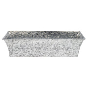 ACHLA Embossed Flower Box 24in Planter | Galvanized Steel | Outdoor Garden & Patio | 24 x 8 x 6 in | Model C-04