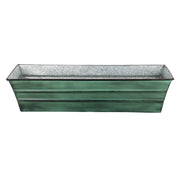 ACHLA Galvanized Tin Window Box 22in | Green Patina Powder-Coated Metal | Outdoor Window & Porch Planter | 22 x 6 x 5 in | Model C-08