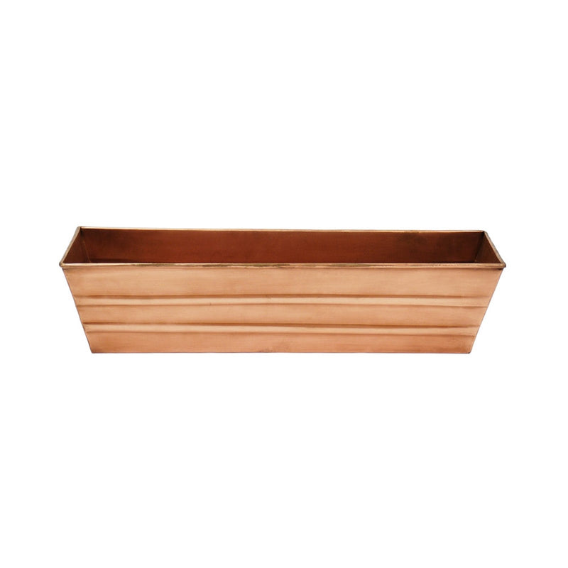 ACHLA Copper Plated Window Box Small | Rustic Tin with Copper Finish | Outdoor Deck & Window Planter | 22 x 6.25 x 5.25 in | Model C-08C