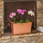 ACHLA Flower Box 22in Decorative Planter Cachepot | Copper Plated Galvanized Steel | Indoor & Outdoor Container Garden | 22 x 9 x 12 in | Model C-10C