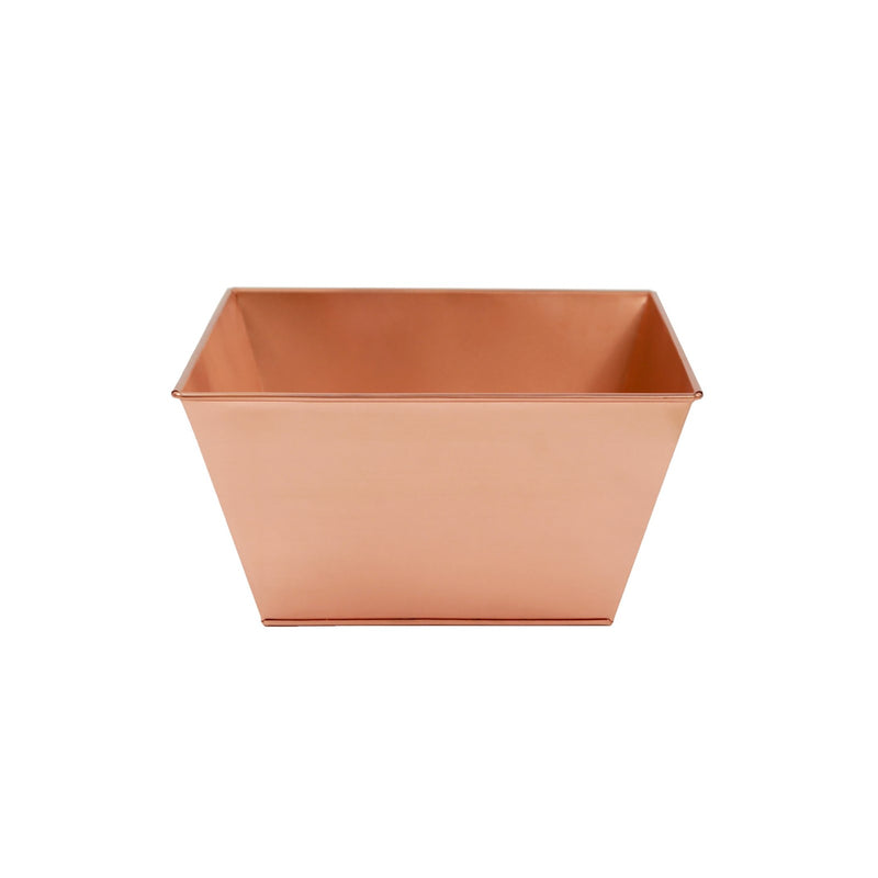 ACHLA Small Copper Flower Box Planter | Galvanized Steel with Copper Plated Finish | Indoor & Outdoor Tabletop or Stand | 12 x 12 x 6 in | Model C-11C